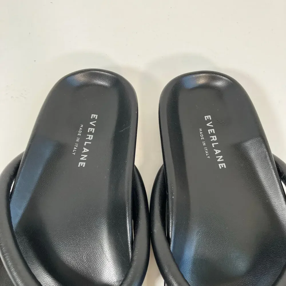 Everlane The Form Thong Sandals Black Italian Nappa Leather Womens Sz 6 NWOT - Picture 8 of 15